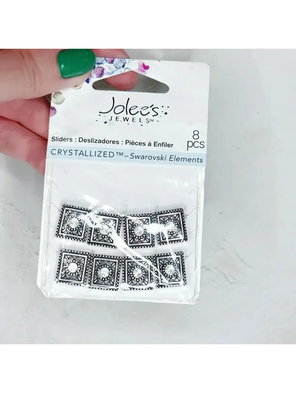 5898u. Jolee’s Silvertone SLIDER beads